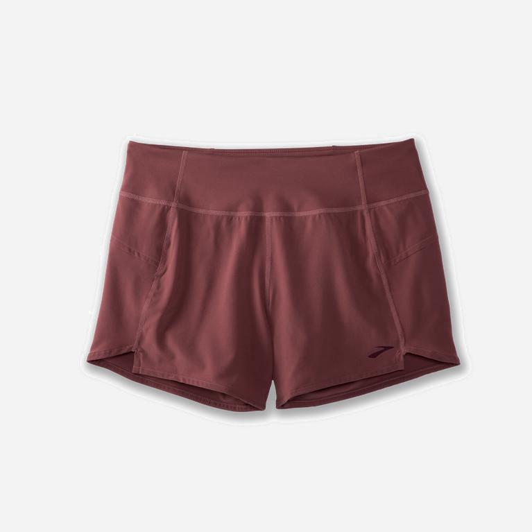 Brooks Chaser 5 Australia - Women's Running Shorts - Burgundy/Terracotta (472086-QWS)